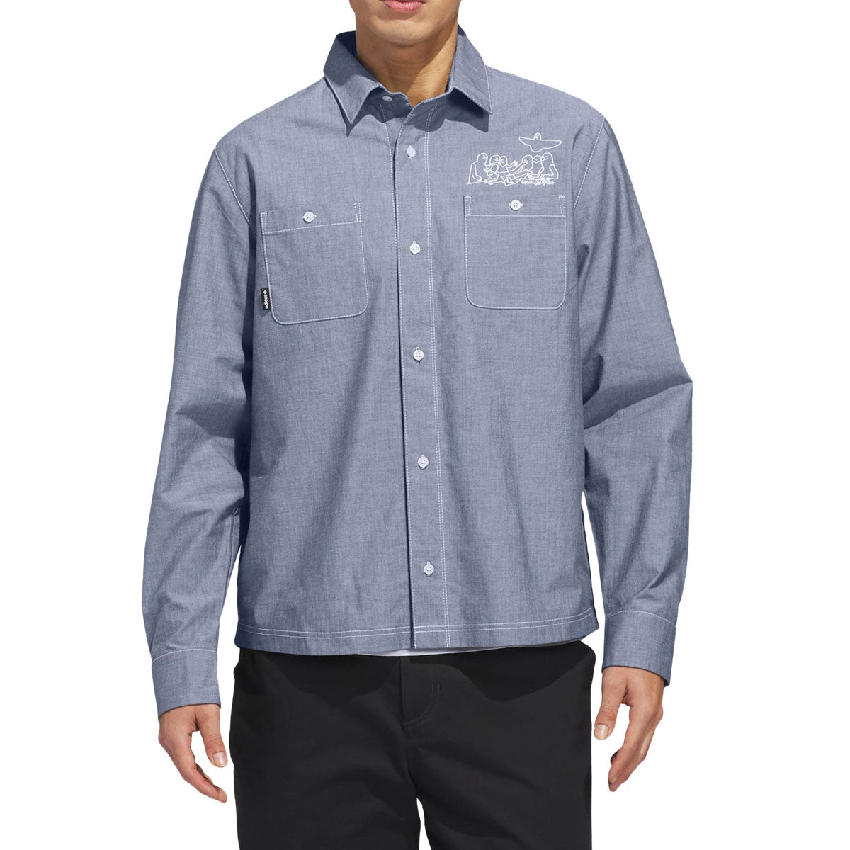 Adidas Gonz Long Sleeve Shirt - Aurora Ivy/White image 1