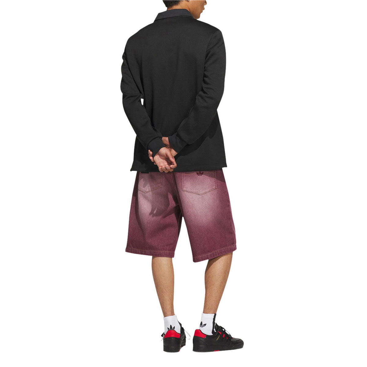 Adidas Tyshawn Washed Denim Shorts - Maroon image 4