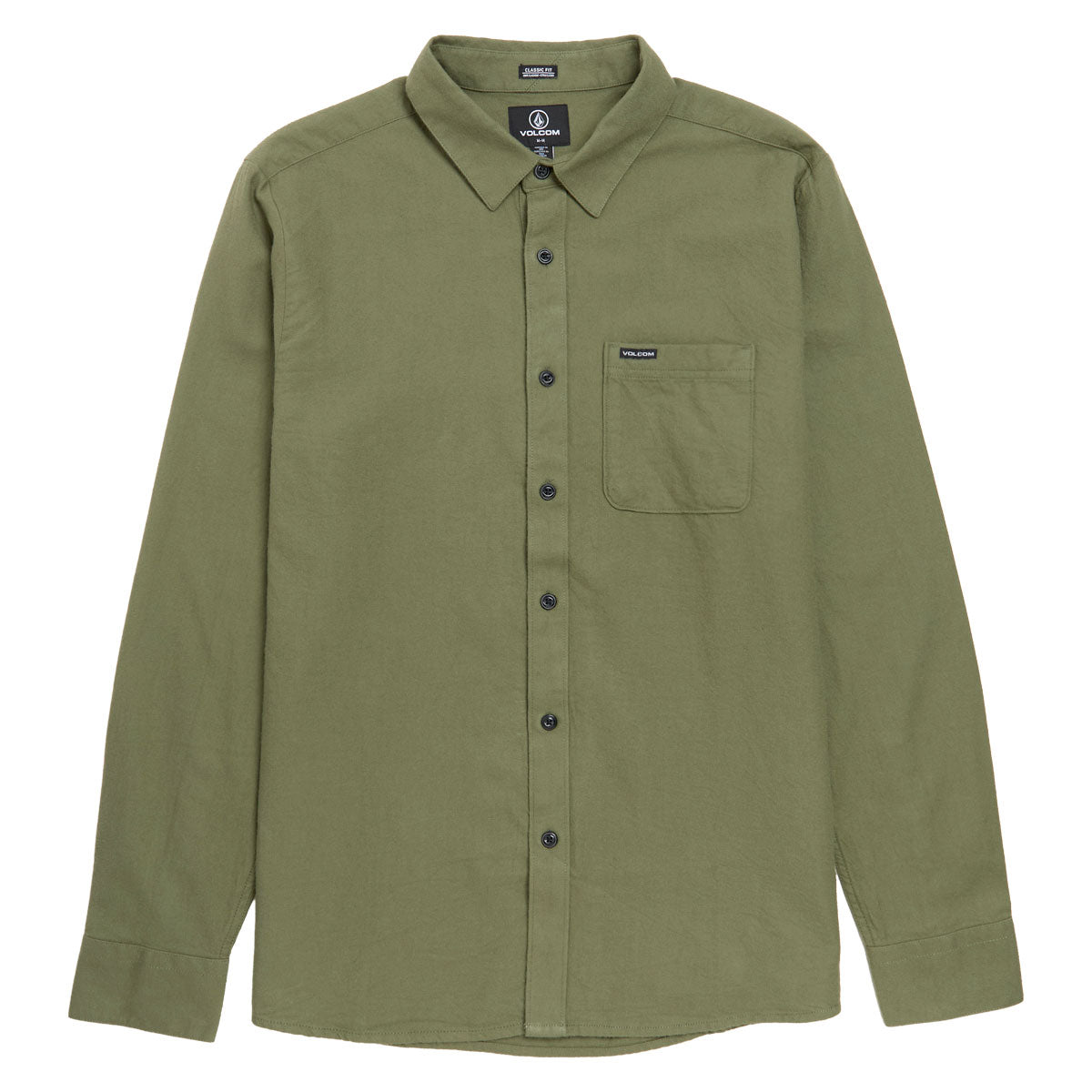 Volcom Caden Solid Long Sleeve Shirt - Dark Olive image 1