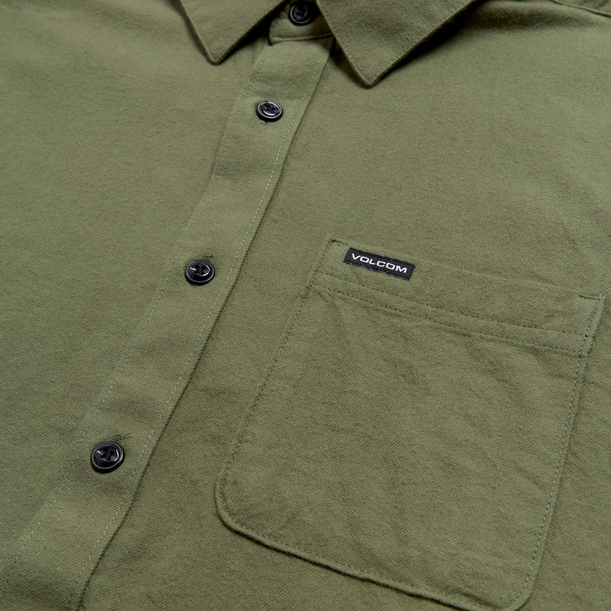 Volcom Caden Solid Long Sleeve Shirt - Dark Olive image 3