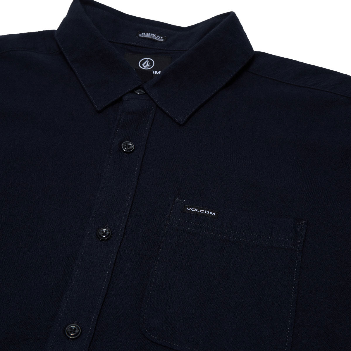 Volcom Caden Solid Long Sleeve Shirt - Navy 2025 image 3