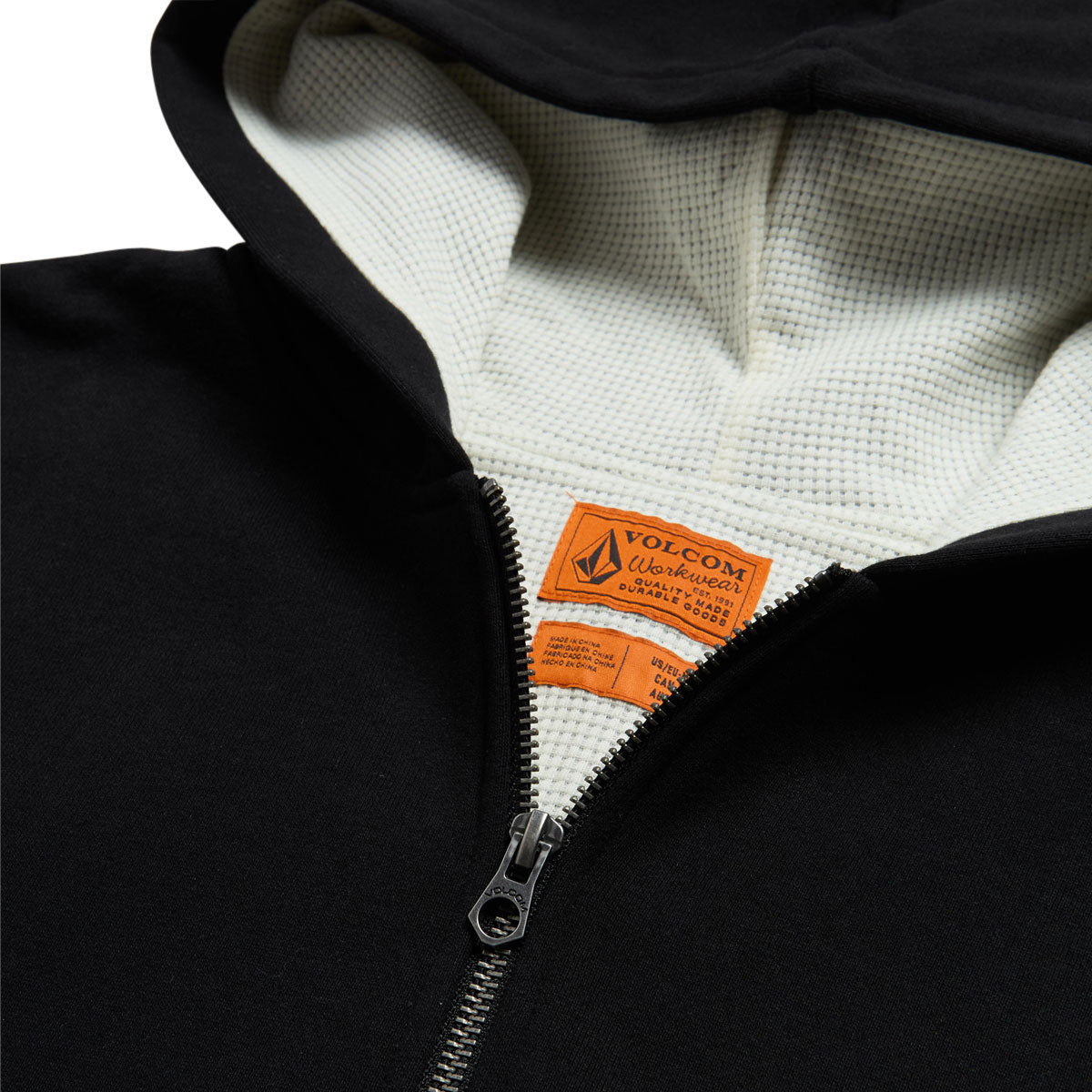 Volcom Axestone Workwear Lined Fleece Hoodie - Black image 3