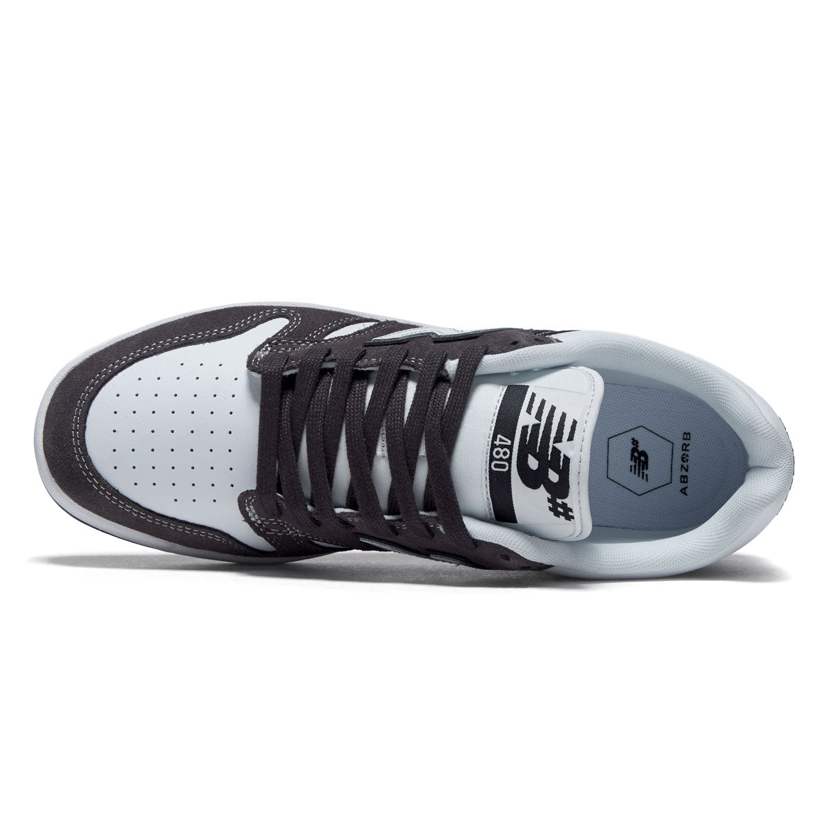 New Balance 480 Wide Shoes - Dark Grey/White image 3