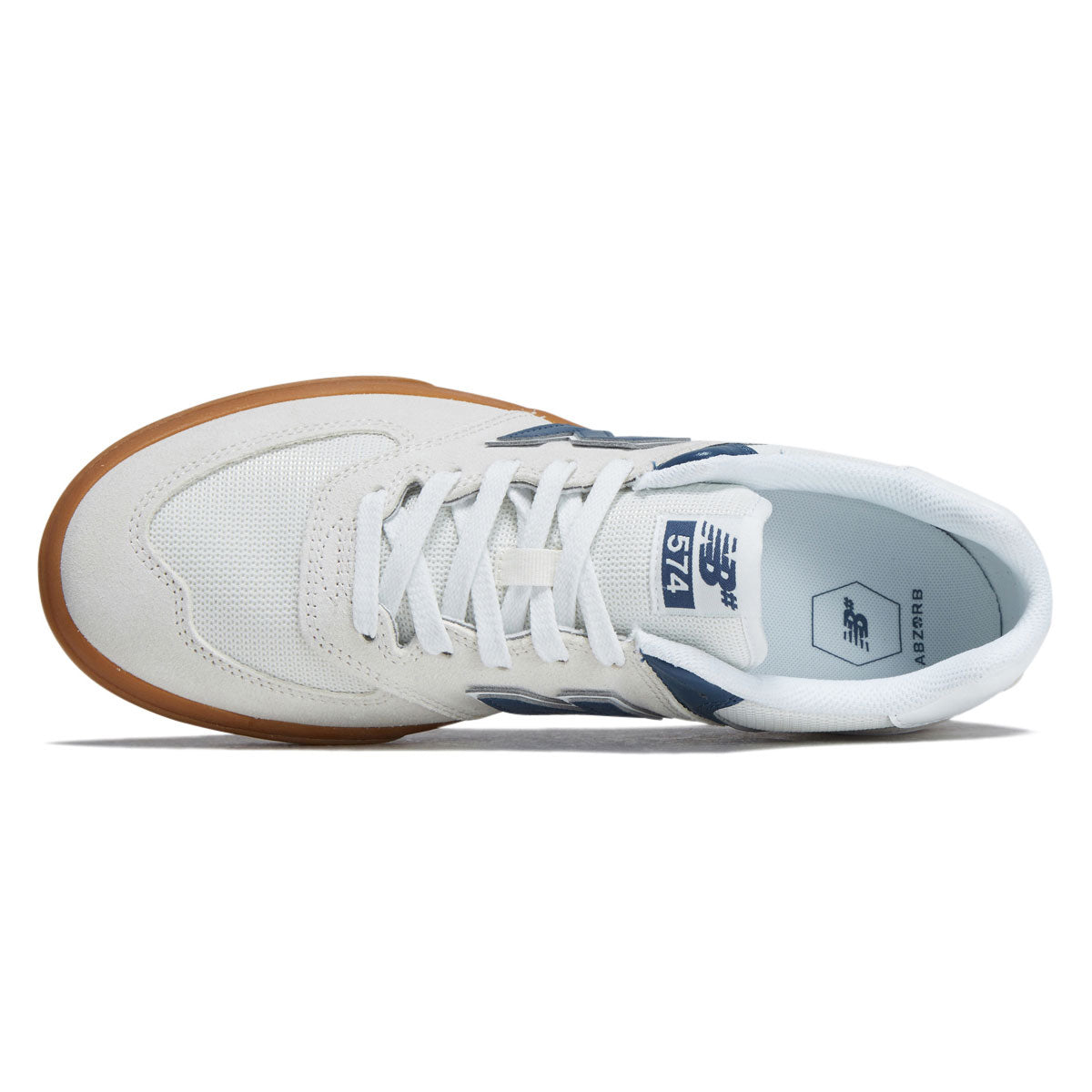 New Balance 574 Vulc Wide Shoes - Sea Salt/Blue image 3