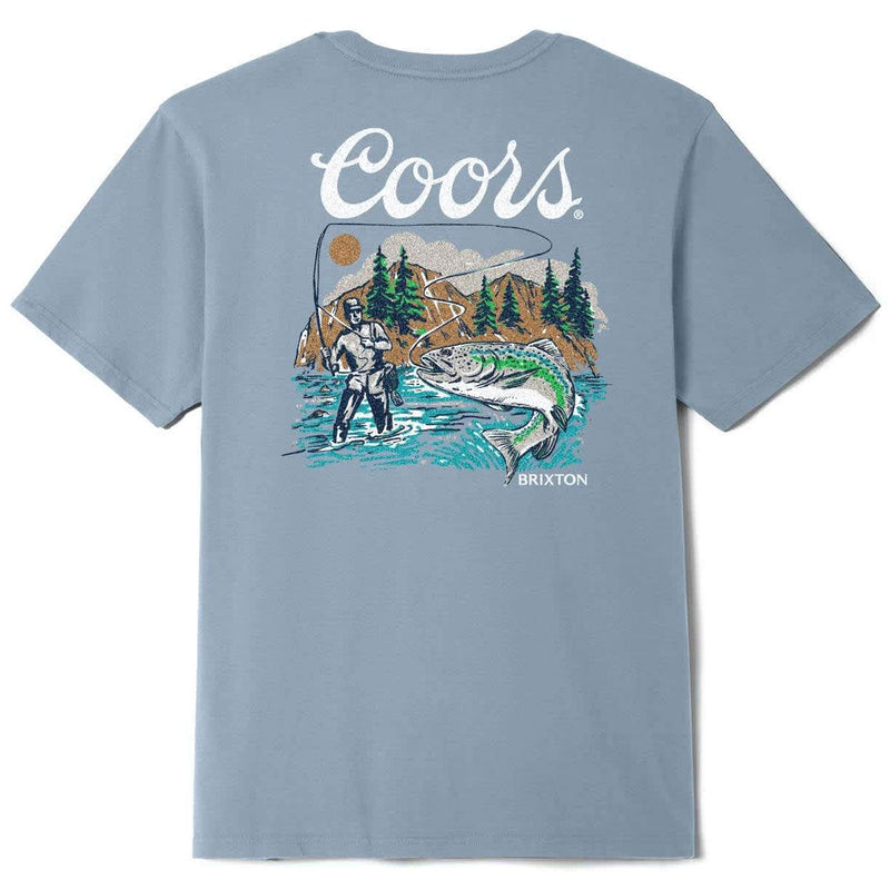 Brixton x Coors Keeper T-Shirt - Dusty Blue