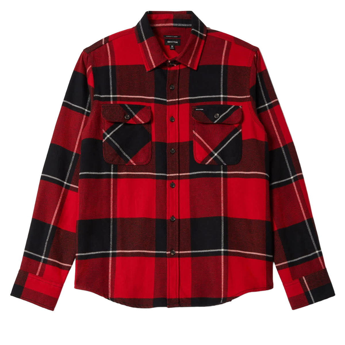 Brixton Bowery Long Sleeve Shirt - Black/Adrenaline Rush/Off White image 4