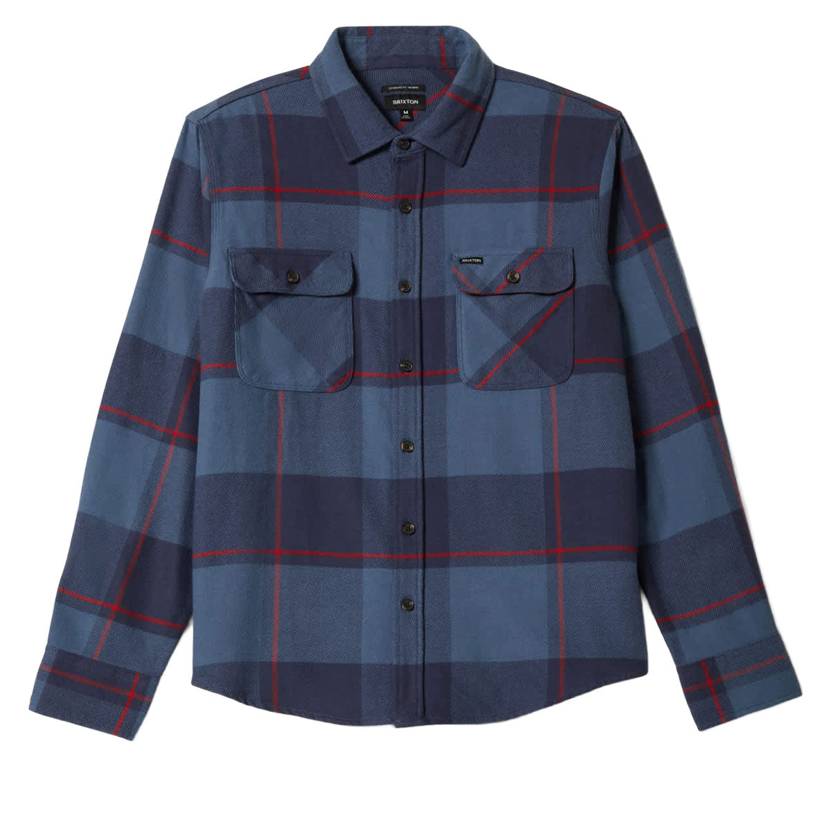 Brixton Bowery Long Sleeve Shirt - Bering Sea/Mood Indigo/Adrenaline Rush image 4