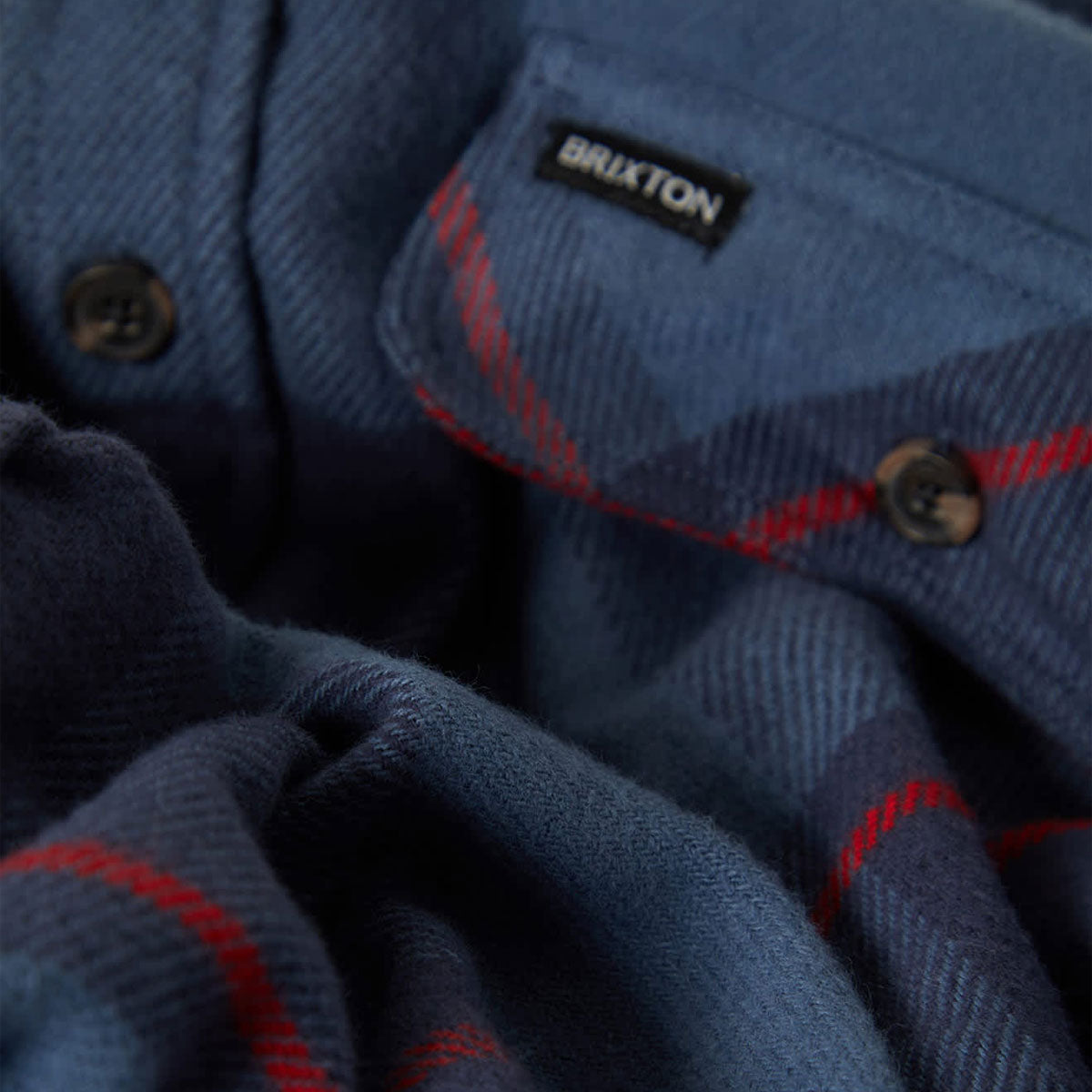Brixton Bowery Long Sleeve Shirt - Bering Sea/Mood Indigo/Adrenaline Rush image 5