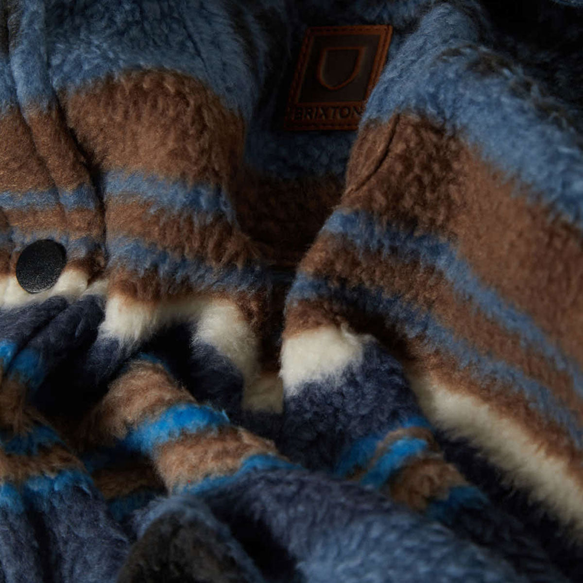 Brixton Bowery Long Sleeve Arctic Stretch Fleece Shirt - Mood Indigo Blanket Stripe image 3