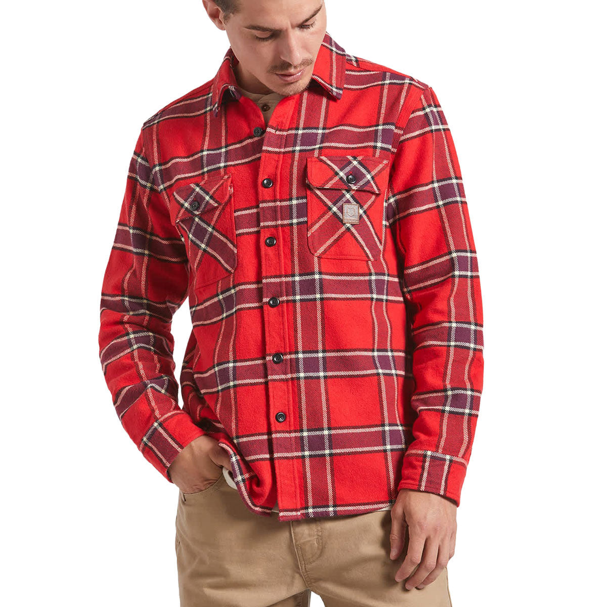 Brixton Bowery Heavyweight Flannel Shirt - Adrenaline Rush image 1