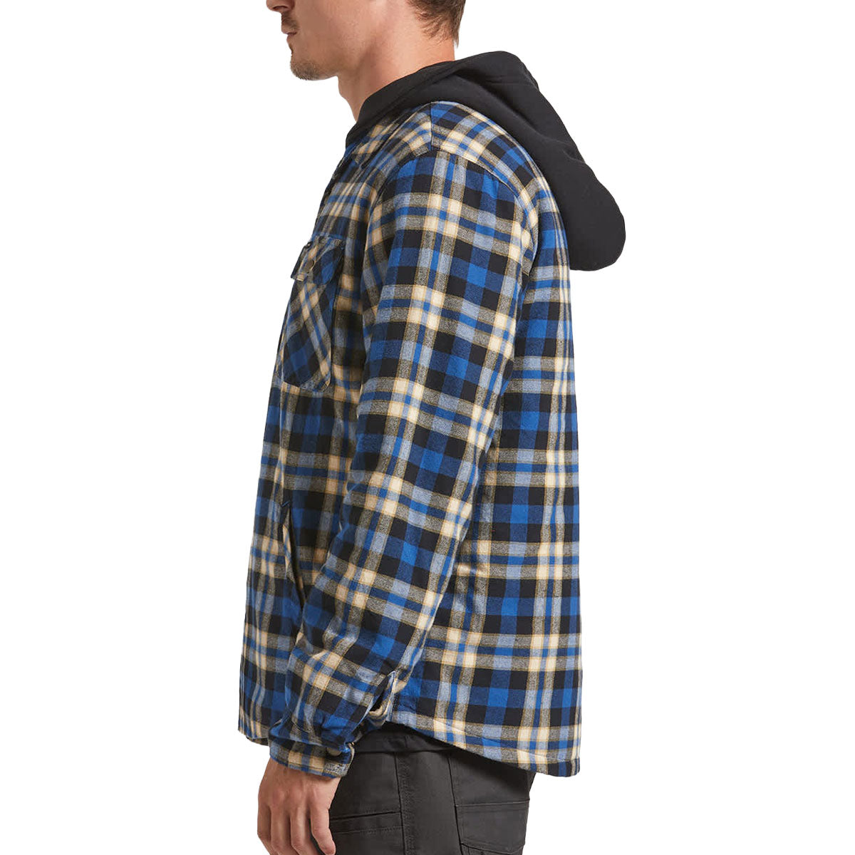 Brixton Bowery Quilted Hooded Jacket - Navy/Cream image 4