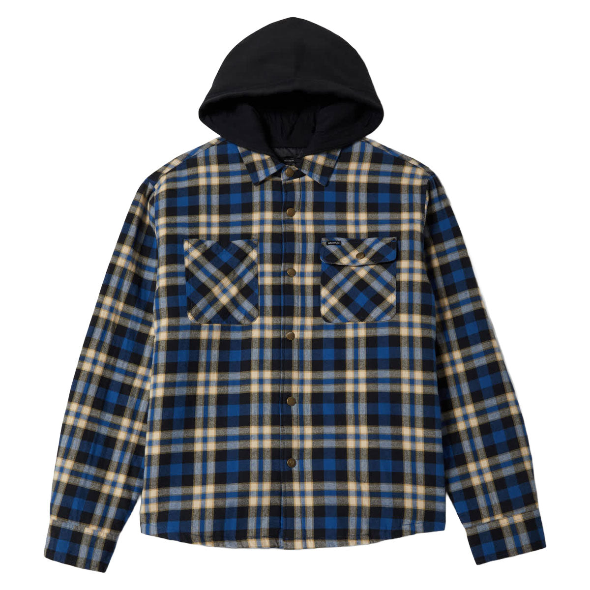 Brixton Bowery Quilted Hooded Jacket - Navy/Cream image 5