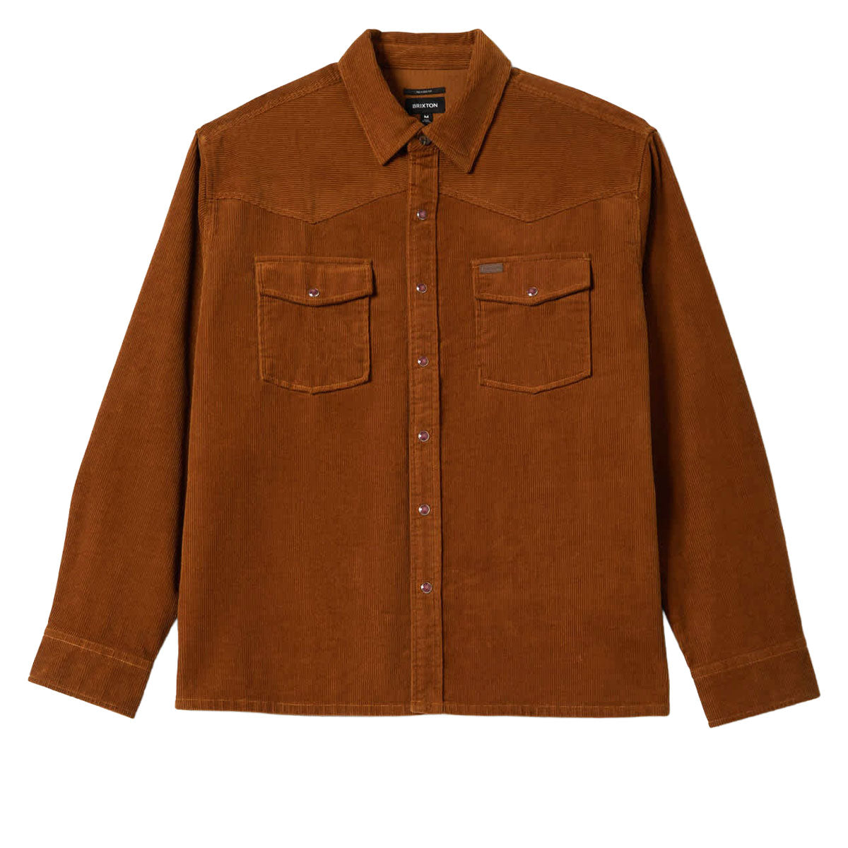 Brixton New West Relaxed Long Sleeve Over Shirt - Washed Copper Corduroy image 3