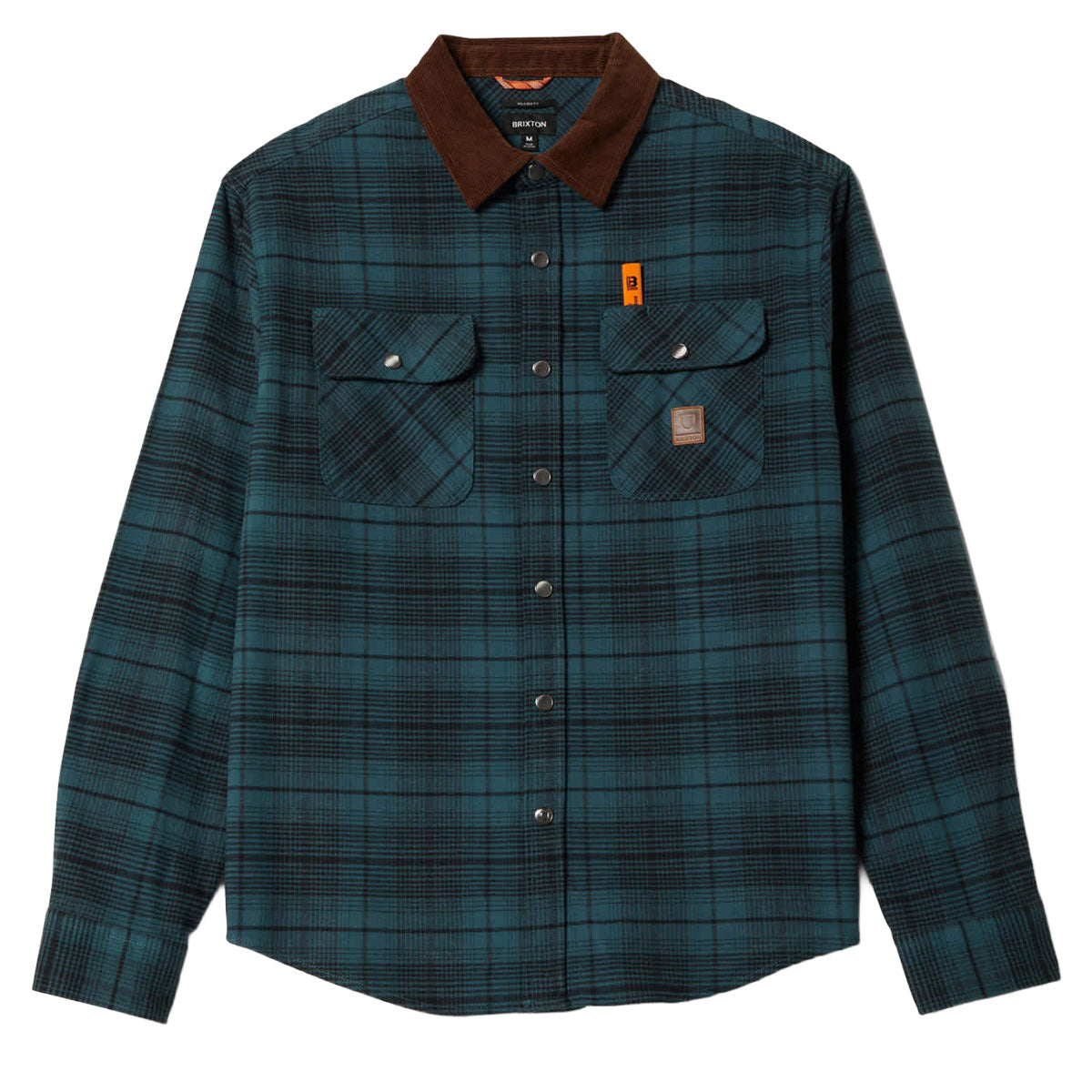 Brixton Builders Bowery Perf Flannel Shirt - Night Sage/Black image 1