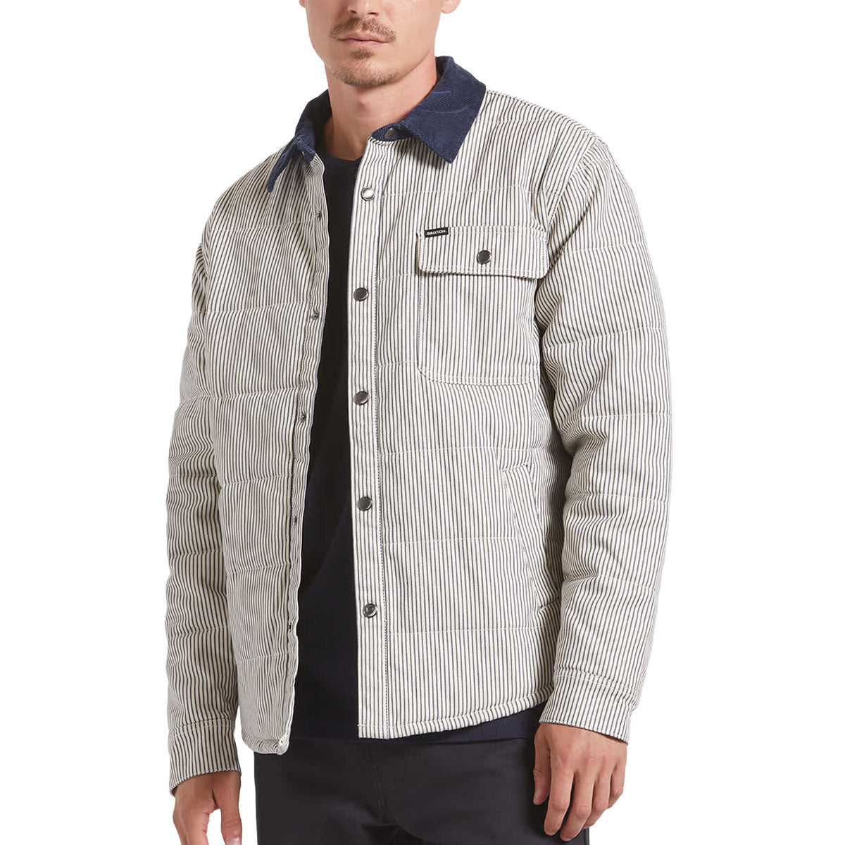 Brixton Cass Jacket - Whitecap/Mood Indigo Hickory image 1