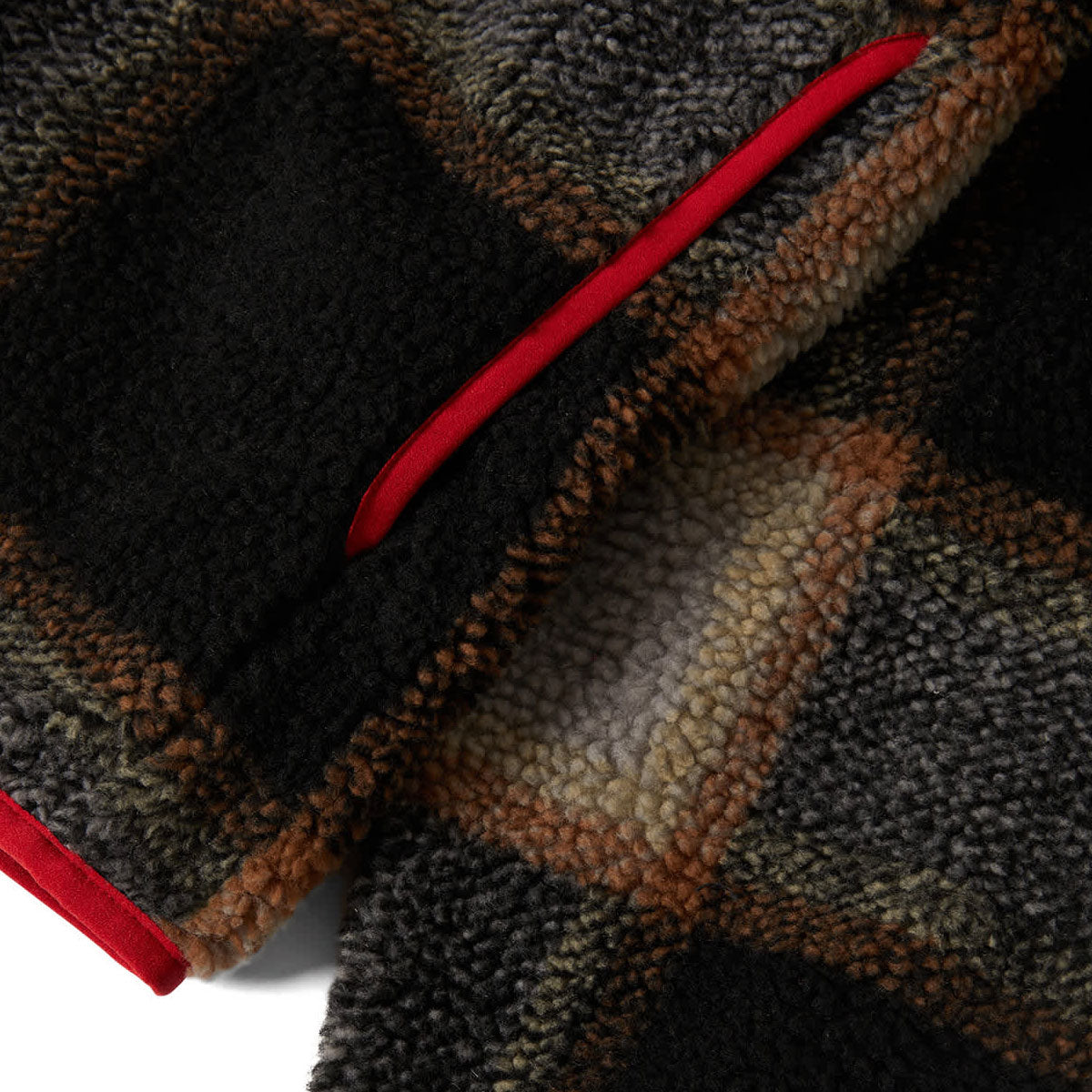Brixton Buffalo Plaid Sherpa Jacket - Black/Cream image 5