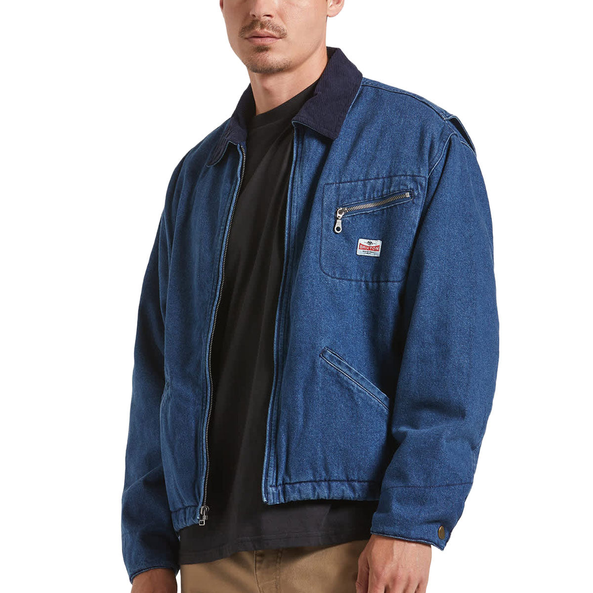 Brixton Altered Threads Lined Garage Jacket - Medium Wash Denim image 1