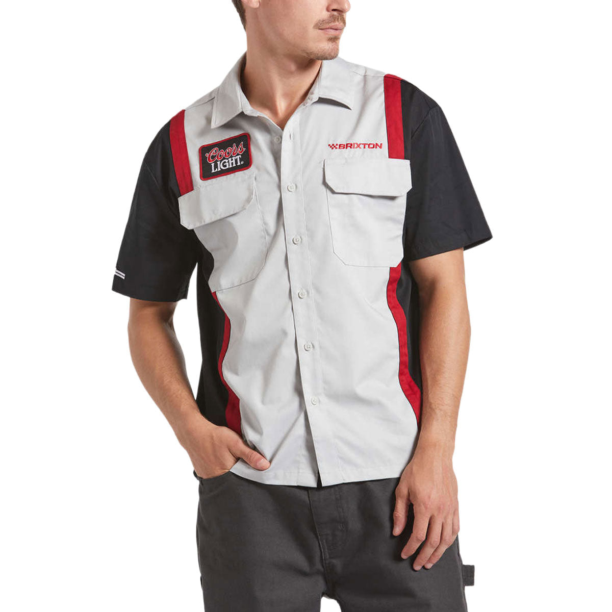 Brixton x Coors Light Shake Down Shirt - Silver/Black image 1