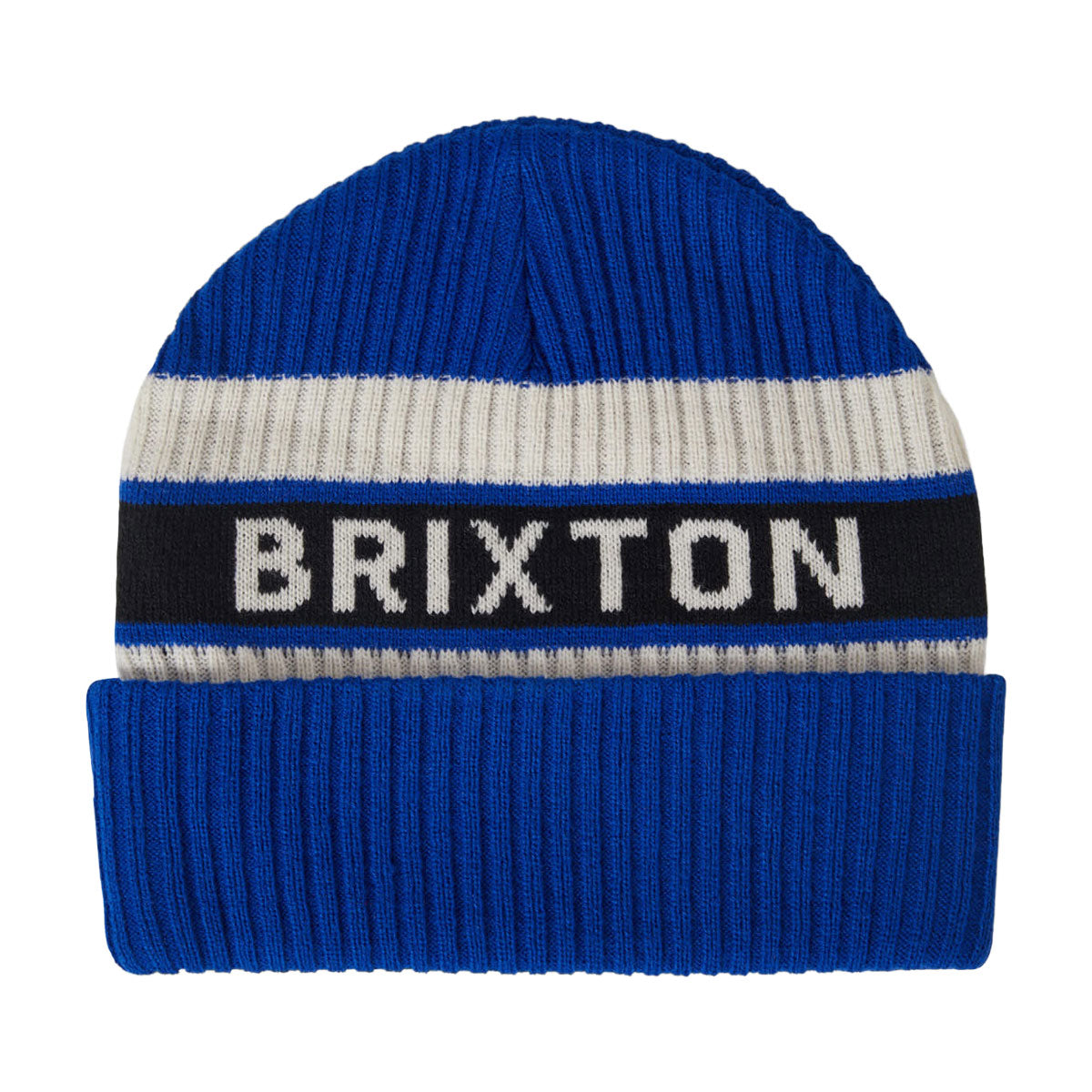 Brixton Rainier Striped Beanie - Royal/White/Black image 1