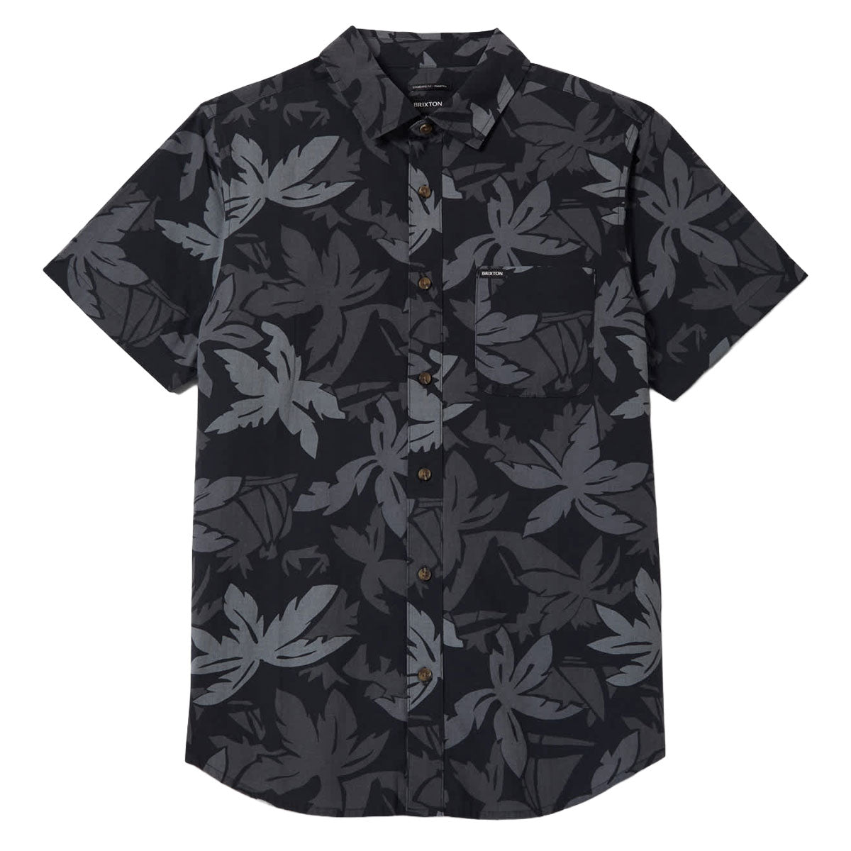 Brixton Charter Print Shirt - Black/Trooper/Future Grey Palm Floral image 1
