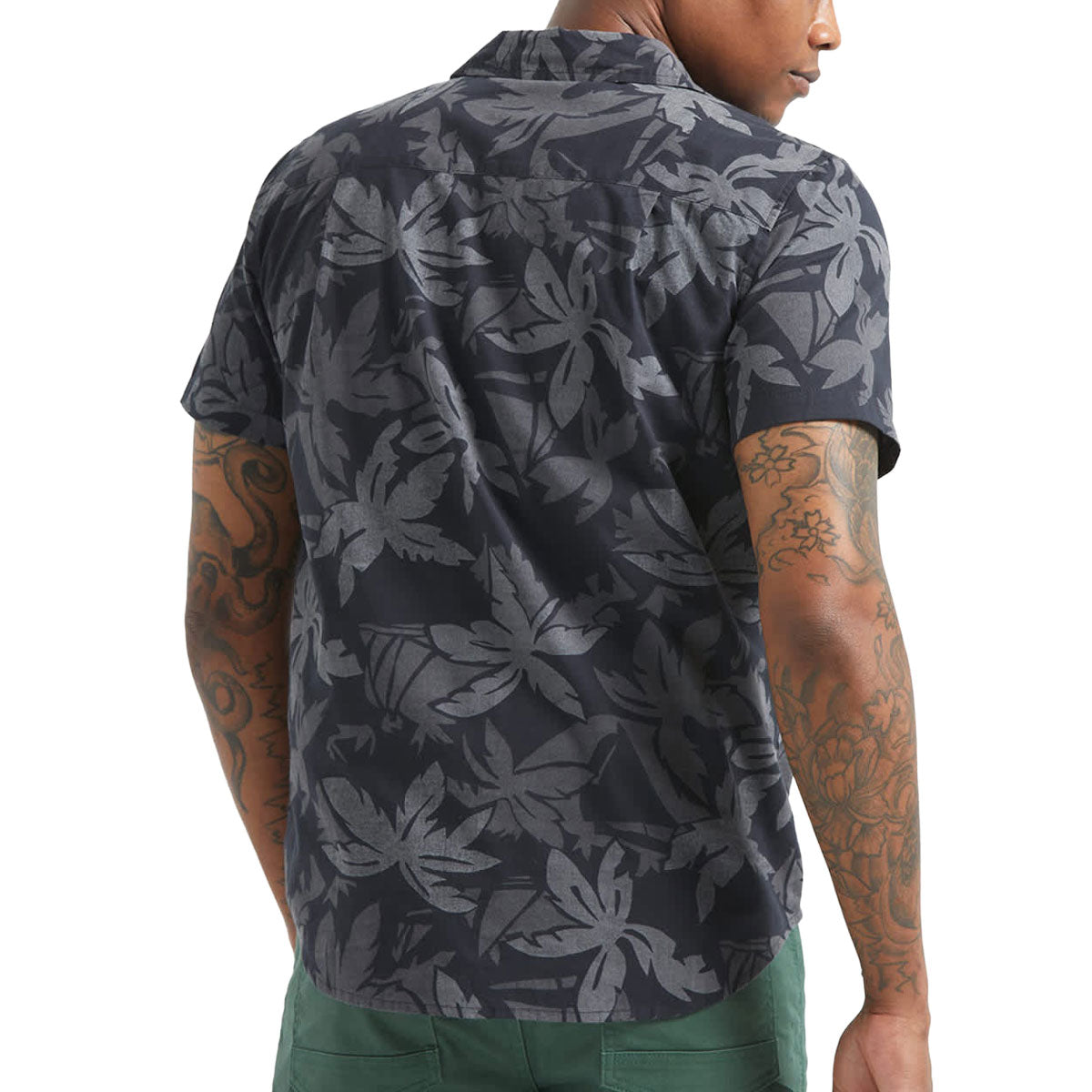 Brixton Charter Print Shirt - Black/Trooper/Future Grey Palm Floral image 3
