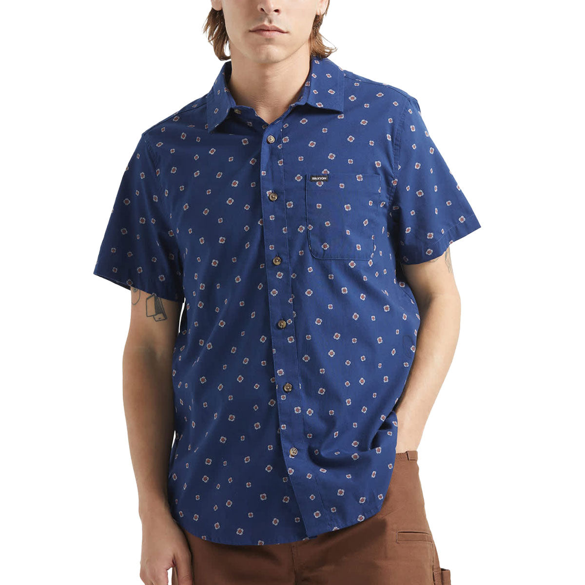 Brixton Charter Print Shirt - Midnight Blue Geo image 2
