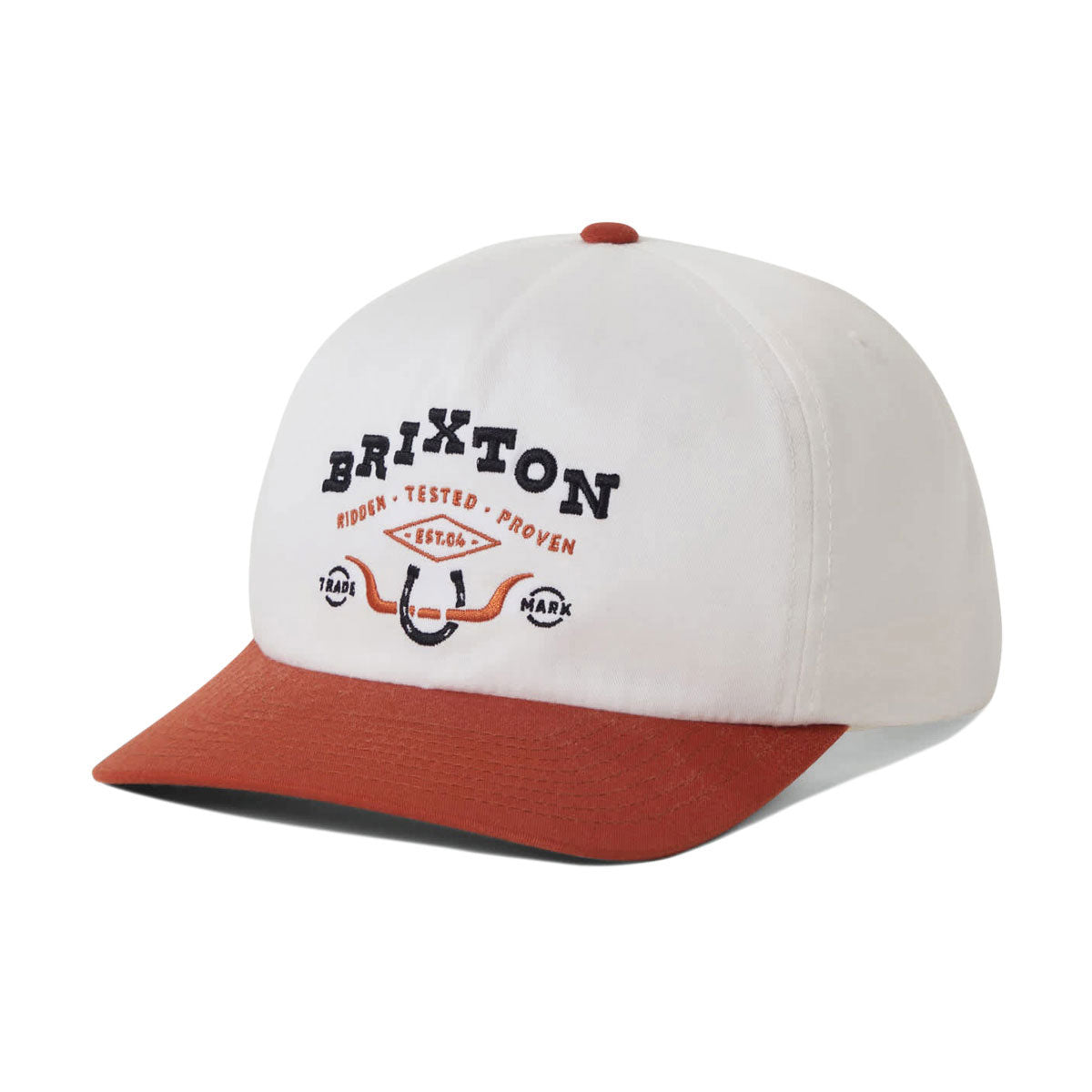 Brixton Beekman MP Snapback Hat - Off White/Rust image 1