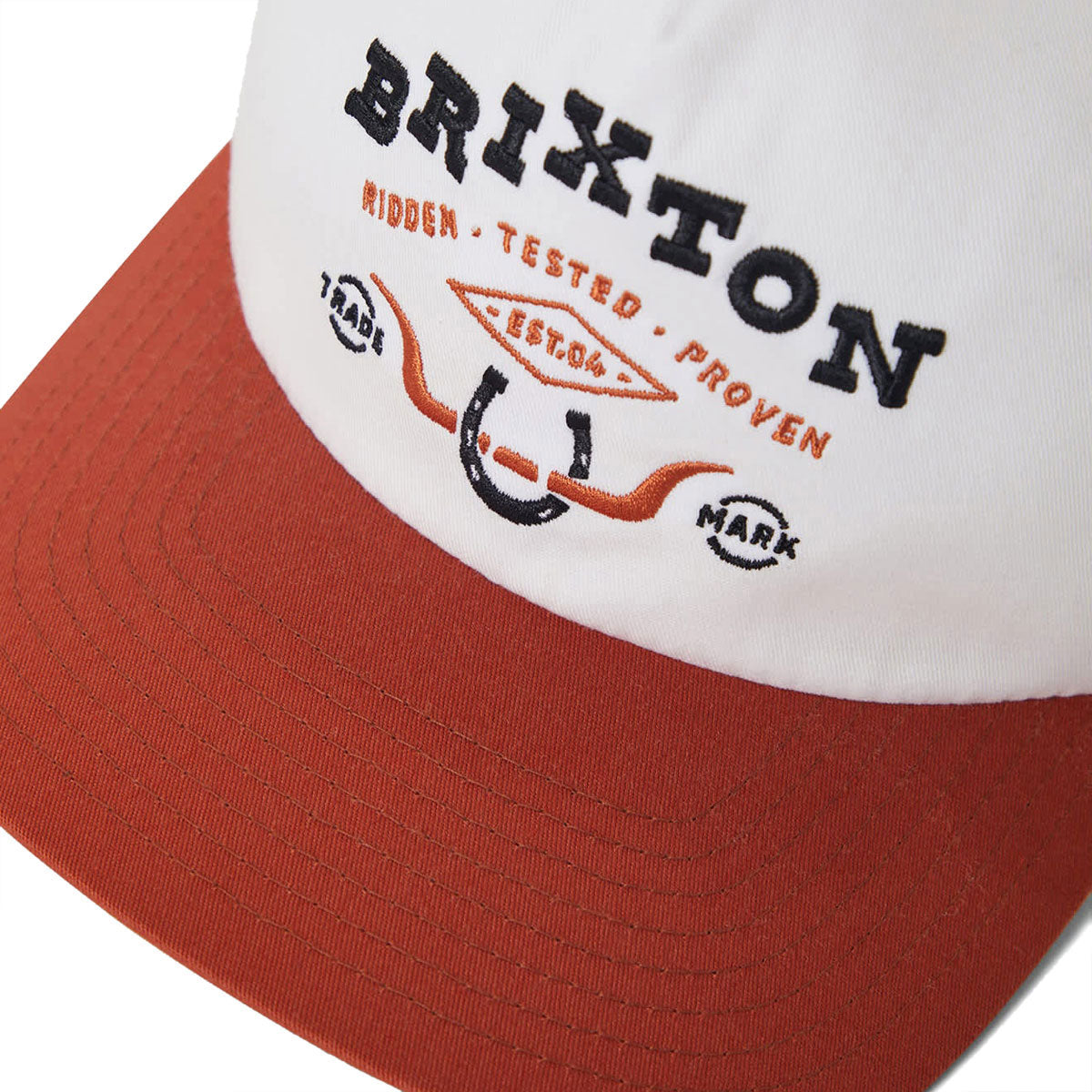 Brixton Beekman MP Snapback Hat - Off White/Rust image 3