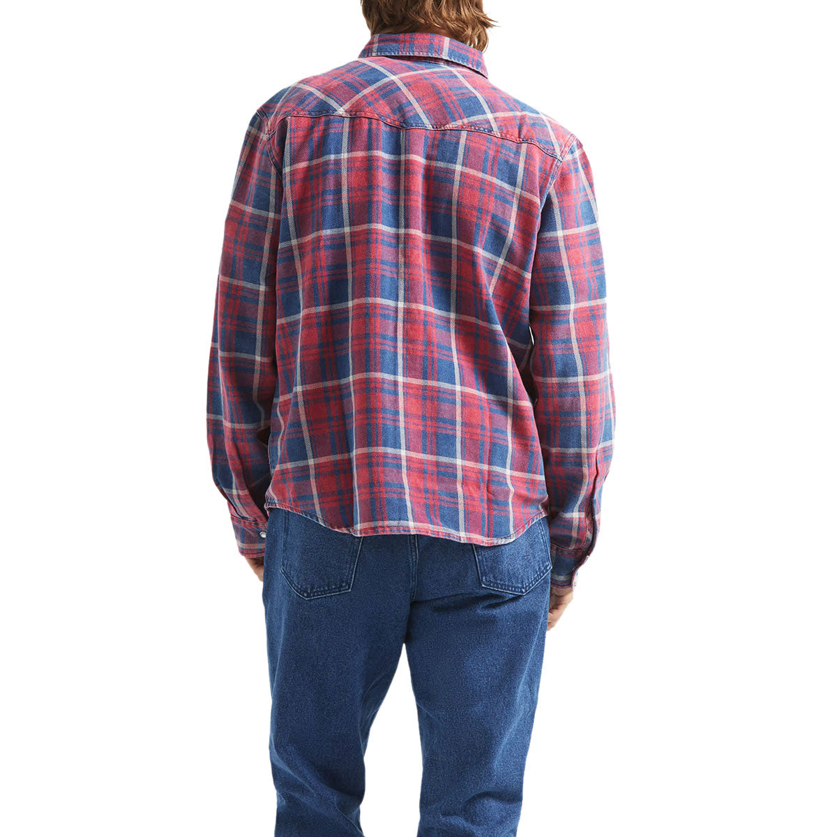 Brixton Waylon Lightweight Long Sleeve Over Shirt - Denim Plaid image 2