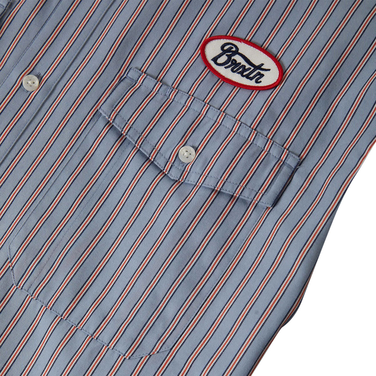 Brixton Builders Olson Shirt - Blue Aura Stripe image 5