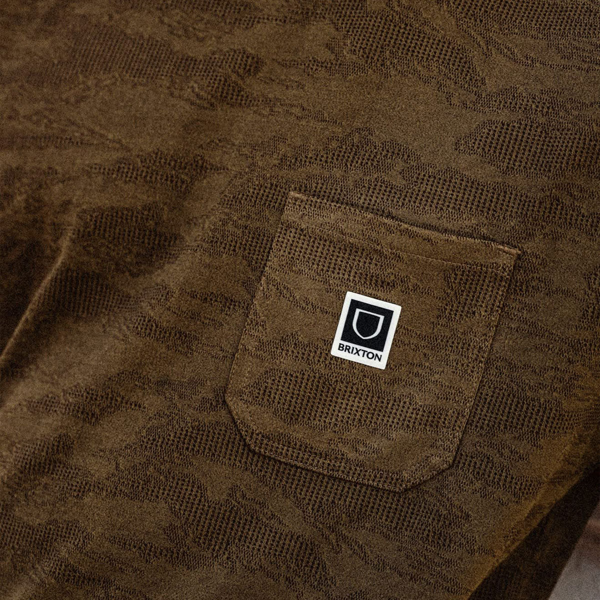 Brixton Journey Pocket T-Shirt - Olive Tiger Camo image 5