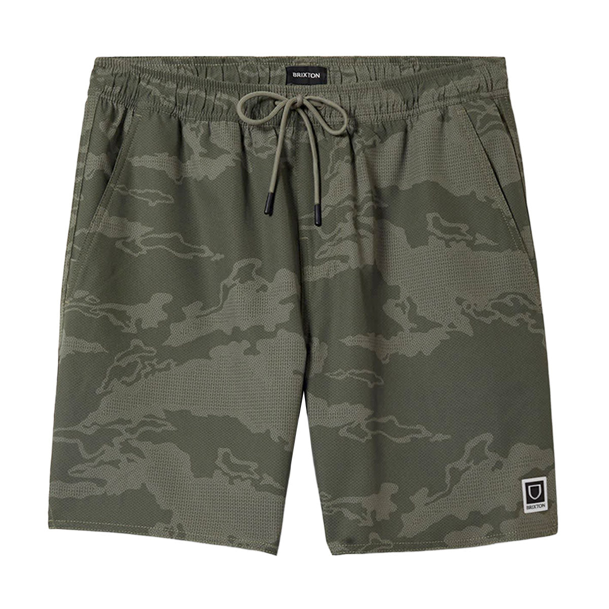 Brixton Journey Active Shorts - Olive Tiger Camo image 1