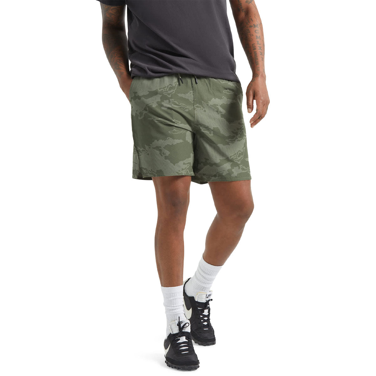 Brixton Journey Active Shorts - Olive Tiger Camo image 2