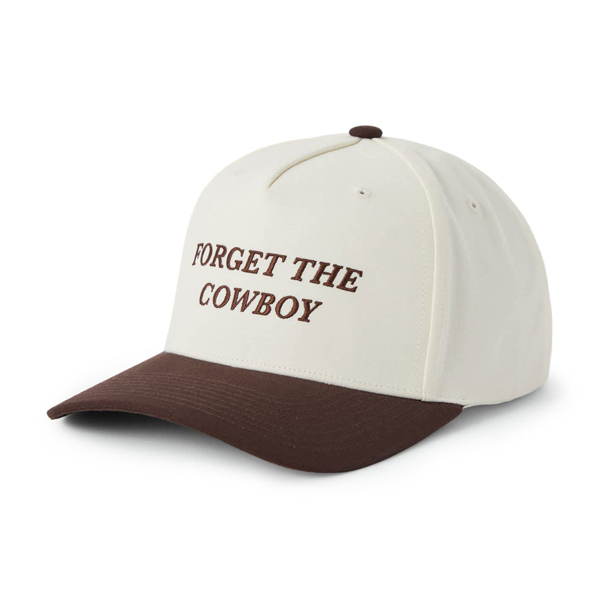 Brixton Forget The Cowboy Netplus MP Snapback Hat - Chocolate/Off White image 1