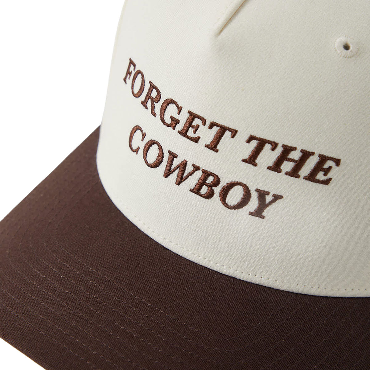 Brixton Forget The Cowboy Netplus MP Snapback Hat - Chocolate/Off White image 3