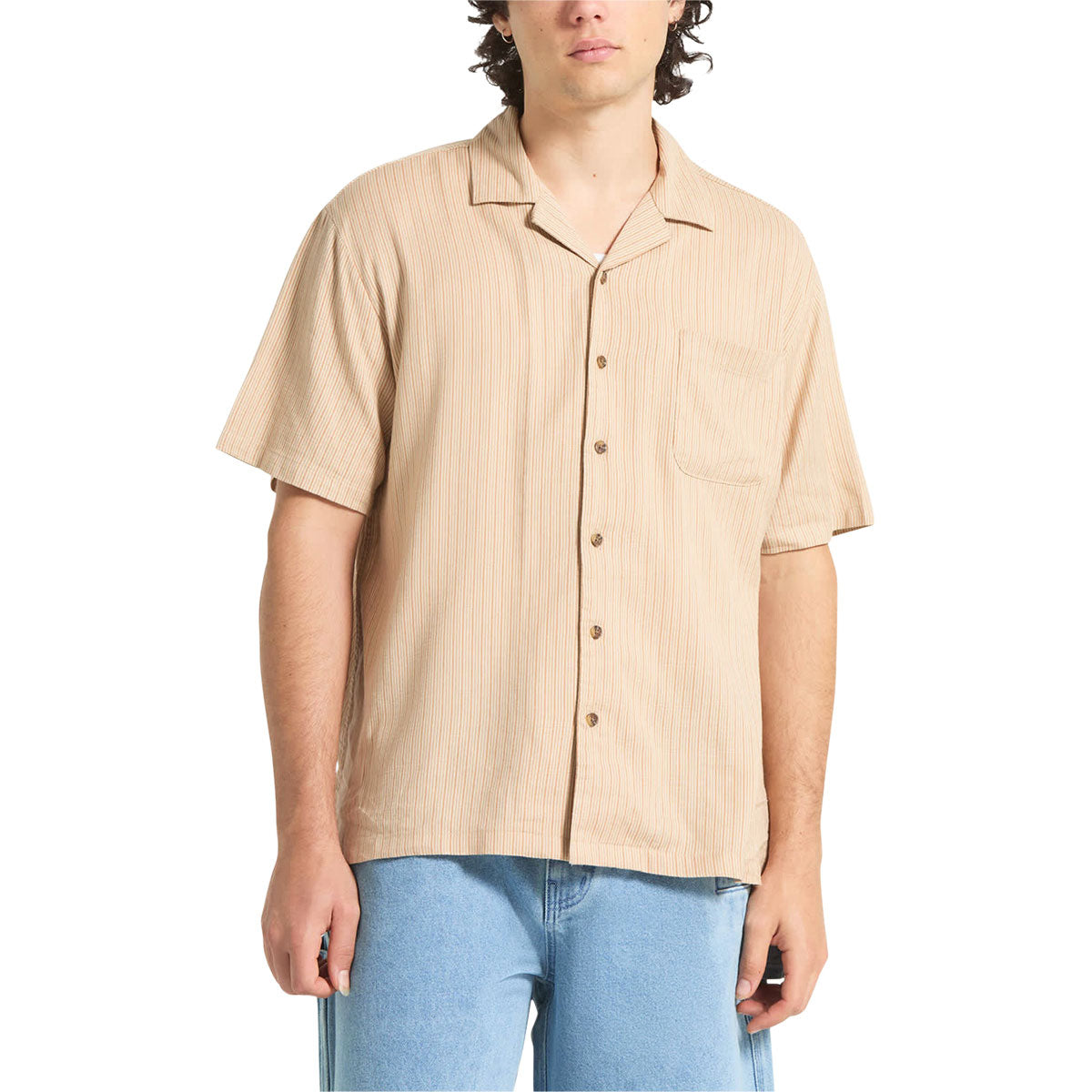 Brixton Bunker Slub Shirt - Italian Clay Stripe image 1