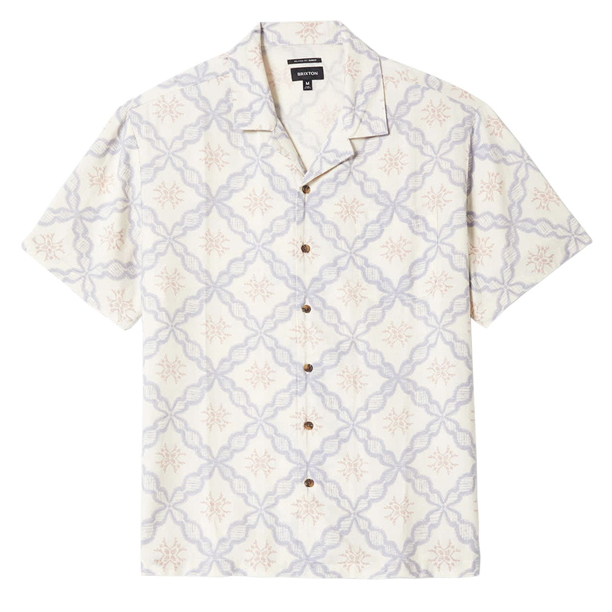 Brixton Bunker Slub Shirt - Off White/Blue Tile image 4