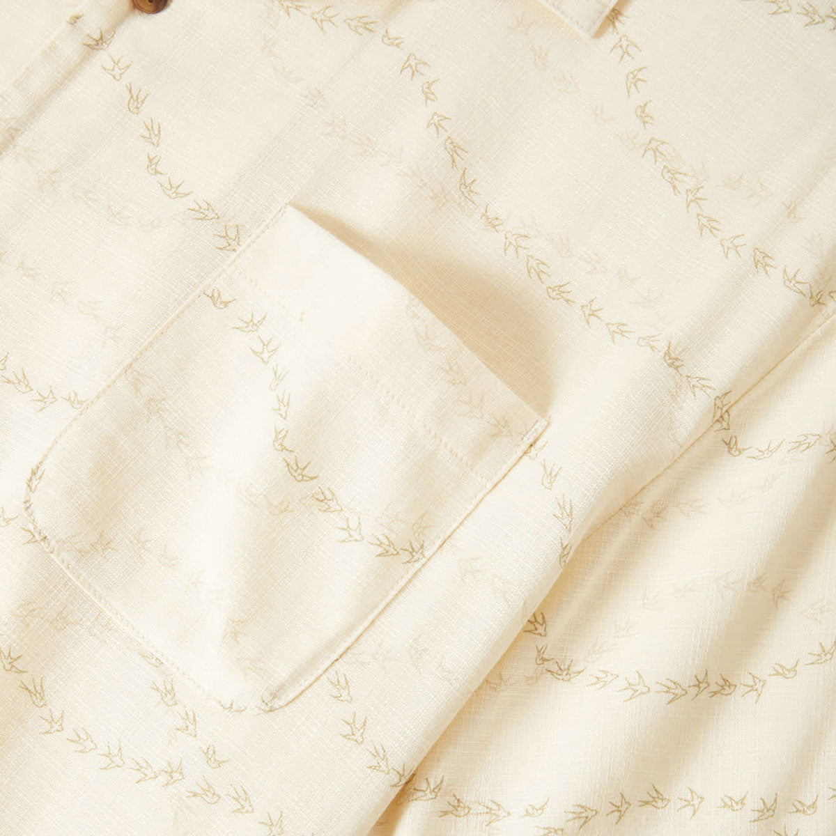 Brixton Bunker Slub Shirt - Whitecap/Black Swallows image 5