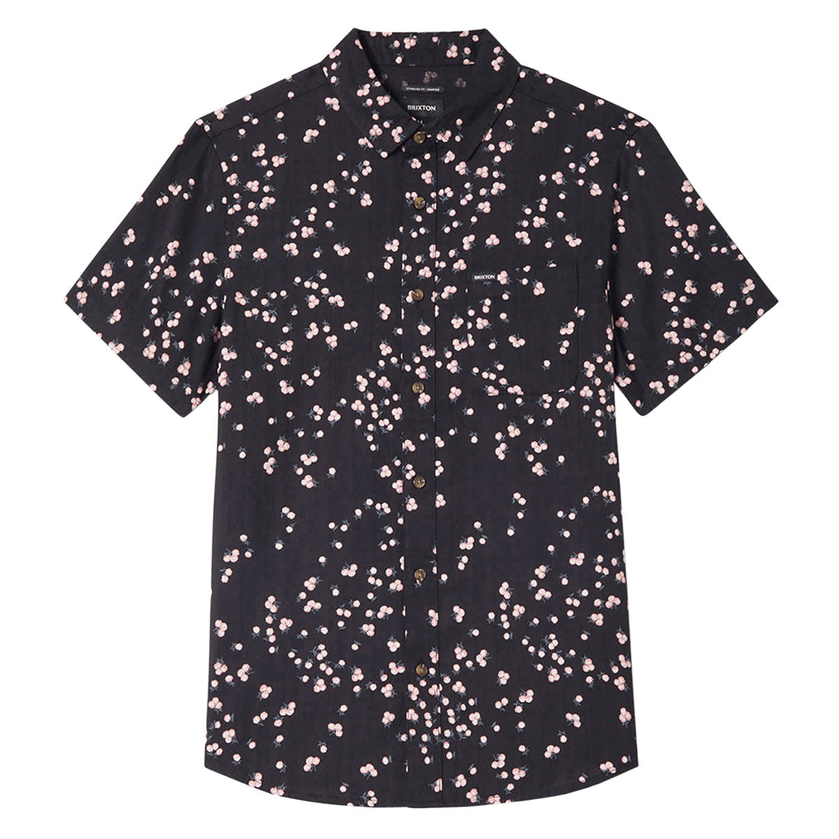 Brixton Charter Slub Shirt - Black/Pink image 4