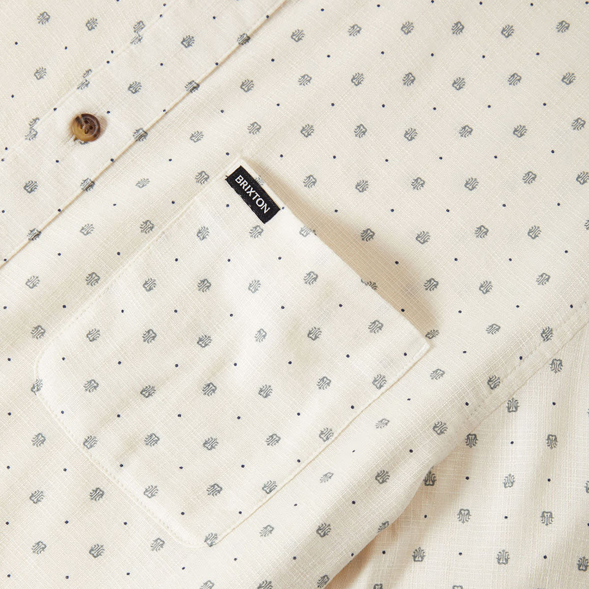 Brixton Charter Slub Shirt - Off White Micro Geo image 5
