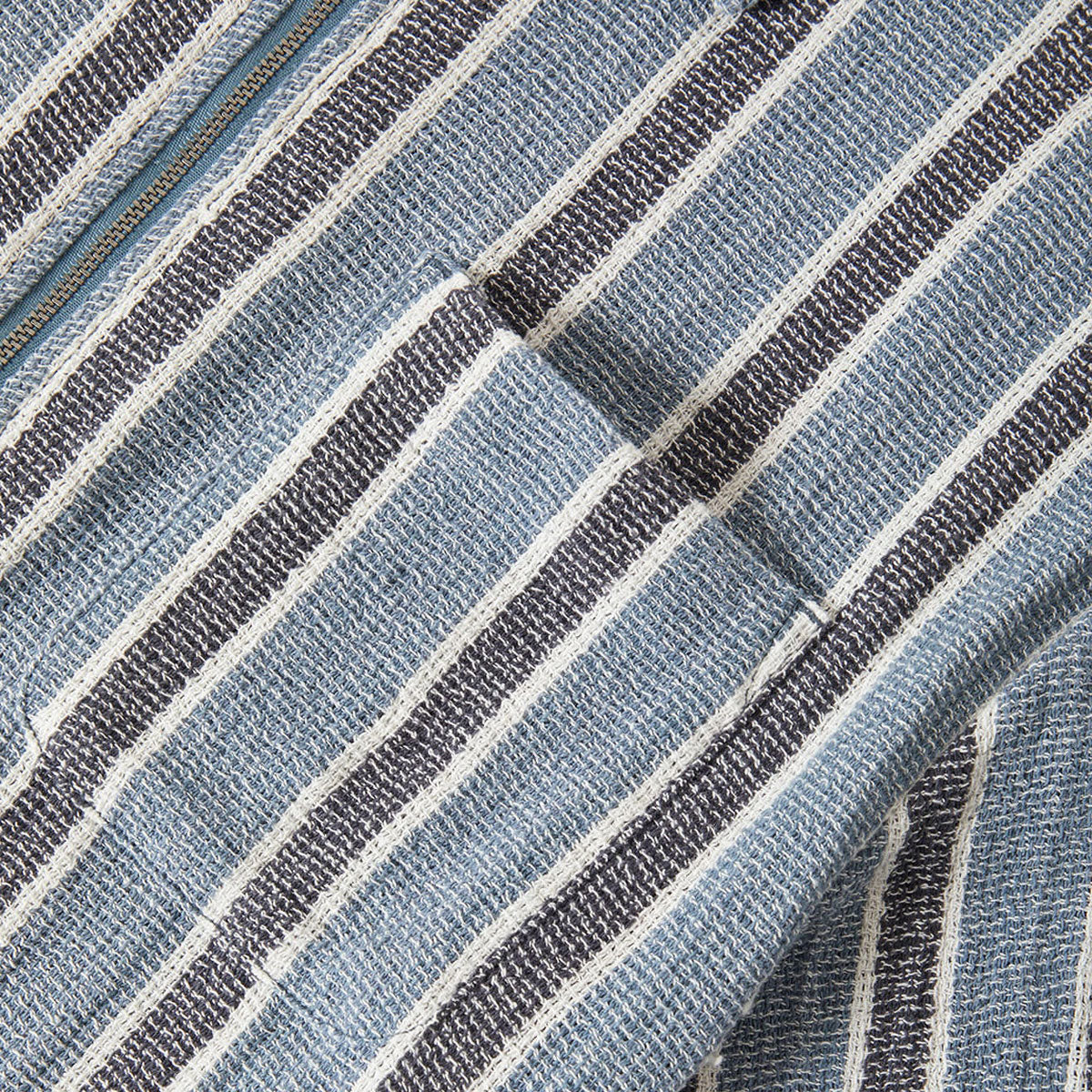Brixton The Dexter Textured Stripe Shirt - Black/Dusty Blue image 5