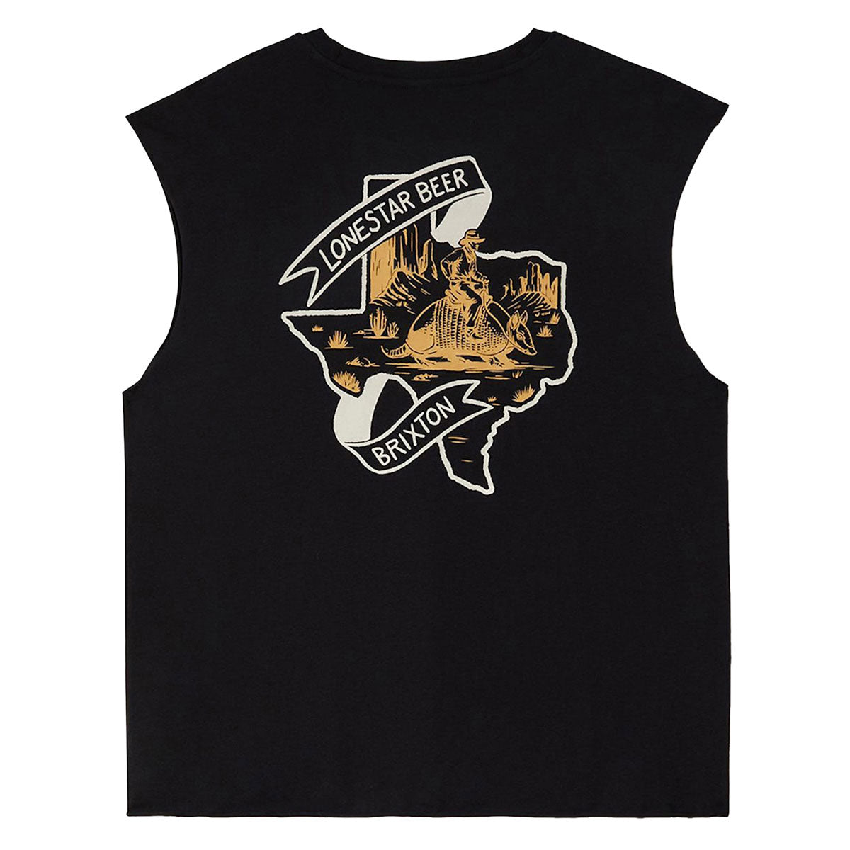 Brixton x Lone Star Armadillo Muscle Tank Top - Black image 1