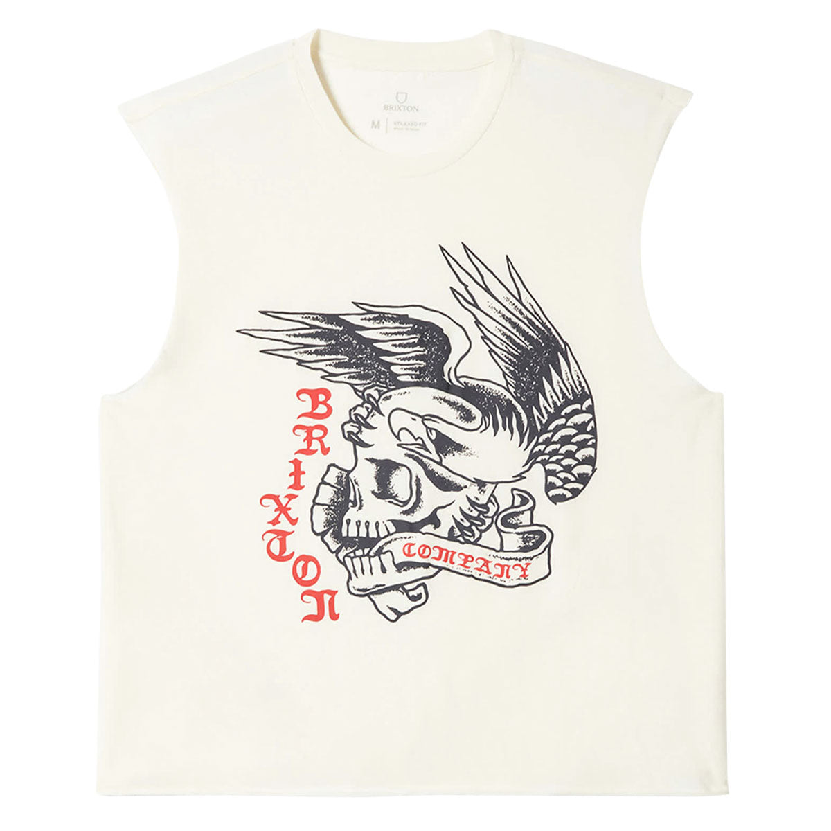 Brixton Wolcott Worn In Boxy Muscle Tank Top - Off White image 1