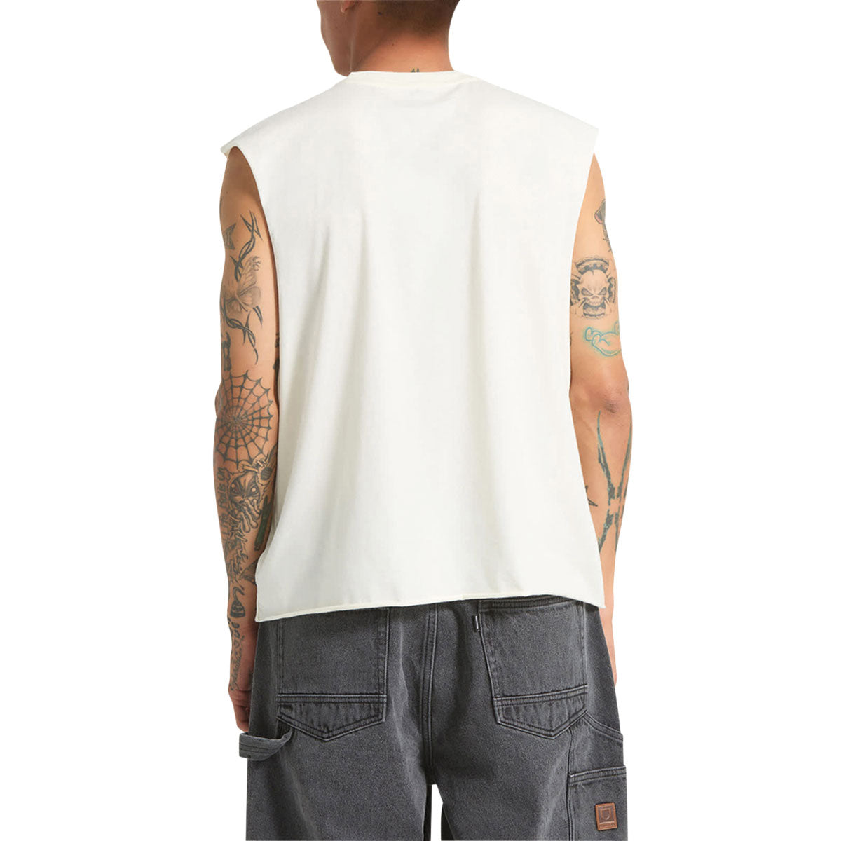 Brixton Wolcott Worn In Boxy Muscle Tank Top - Off White image 4