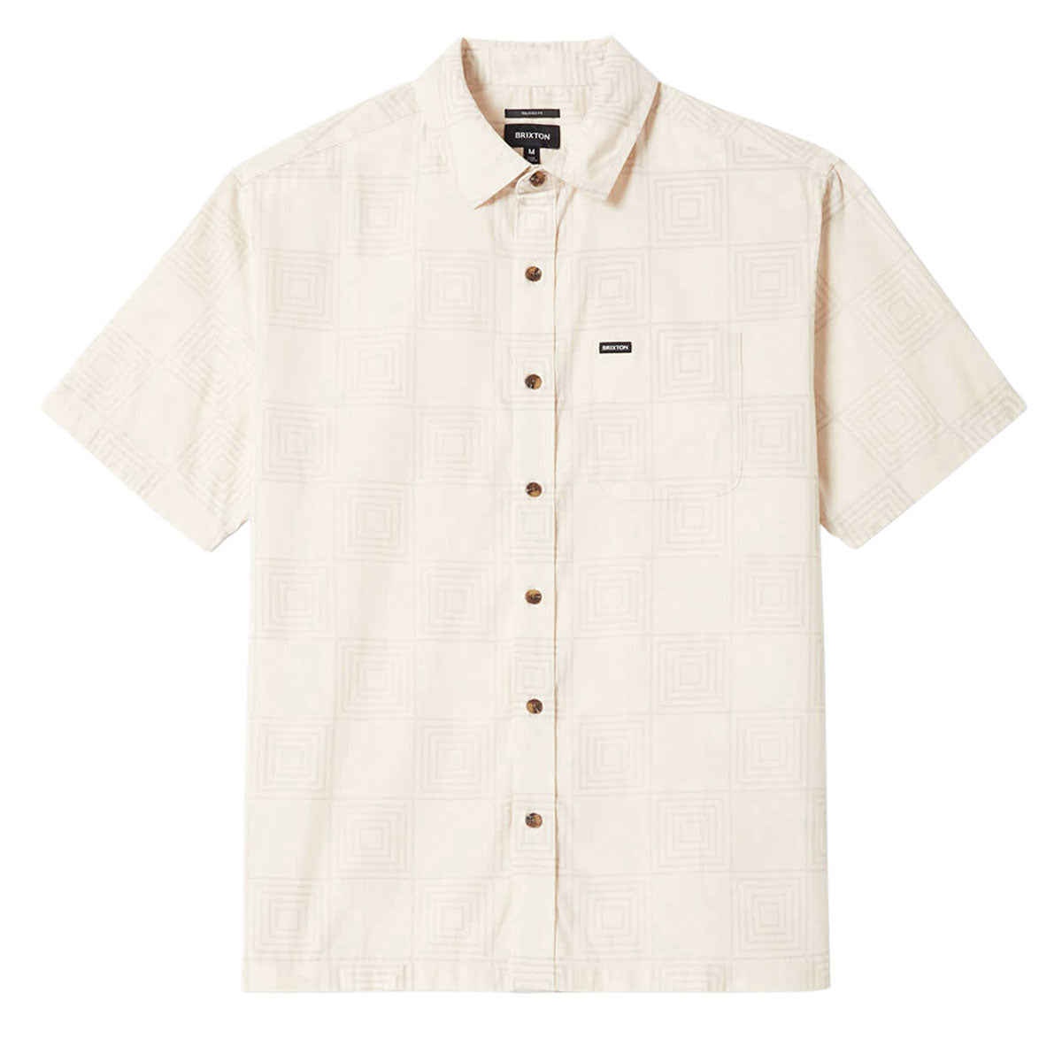 Brixton Cru Print Shirt - Whitecap/Geo Checker image 1