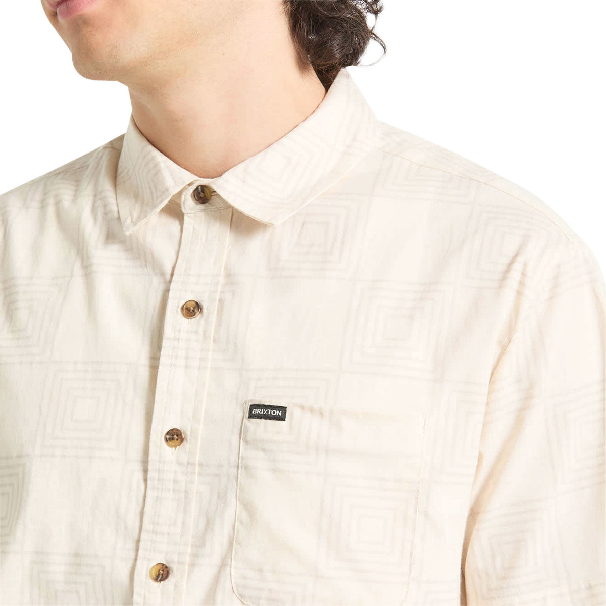 Brixton Cru Print Shirt - Whitecap/Geo Checker image 3