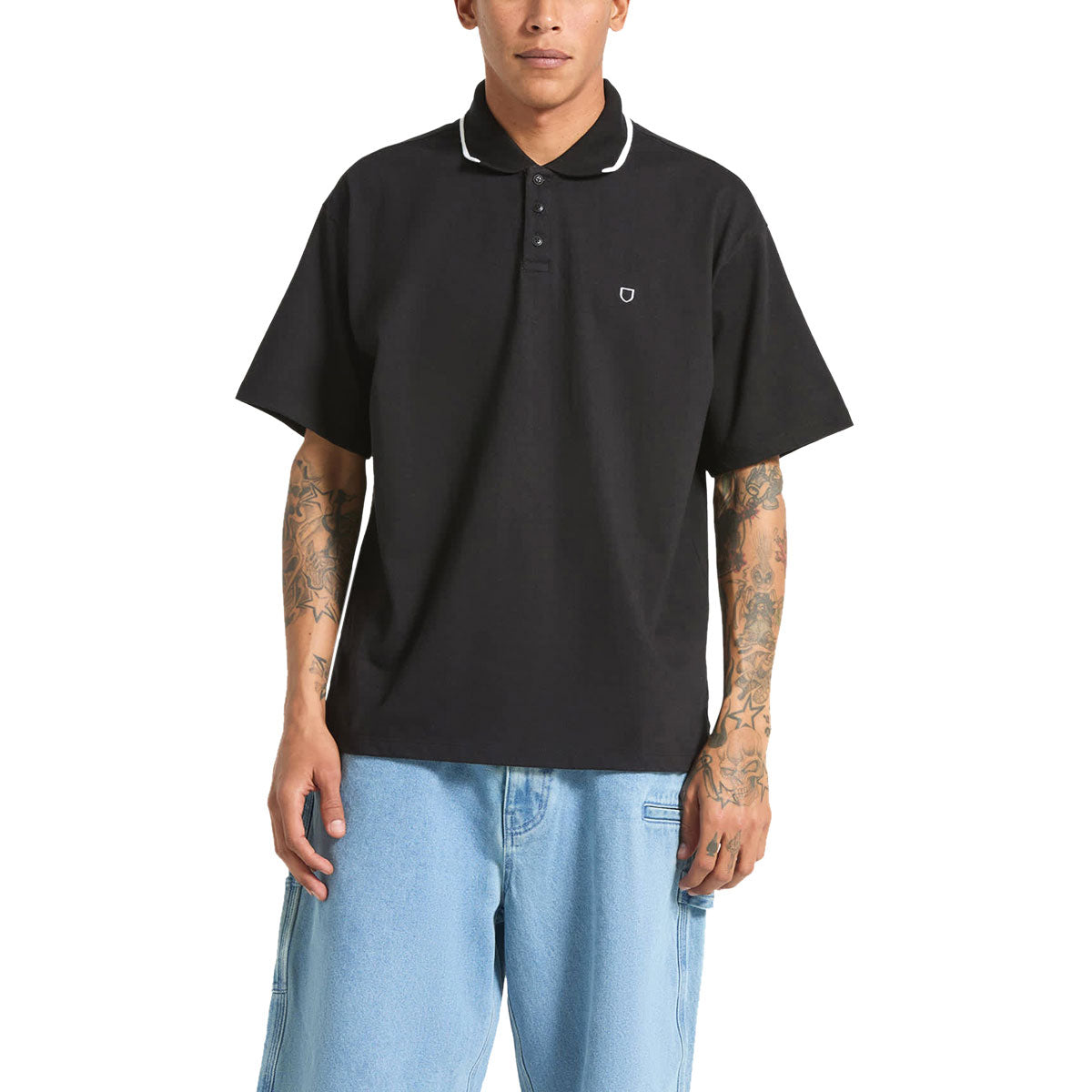 Brixton Anton Polo Shirt - Black image 1