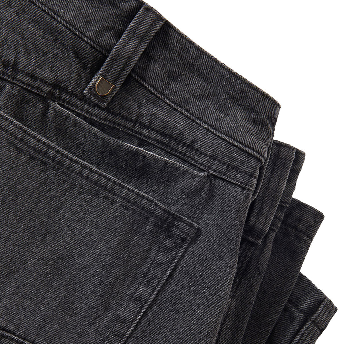 Brixton Builders Carpenter Baggy Shorts - Washed Black Denim image 4