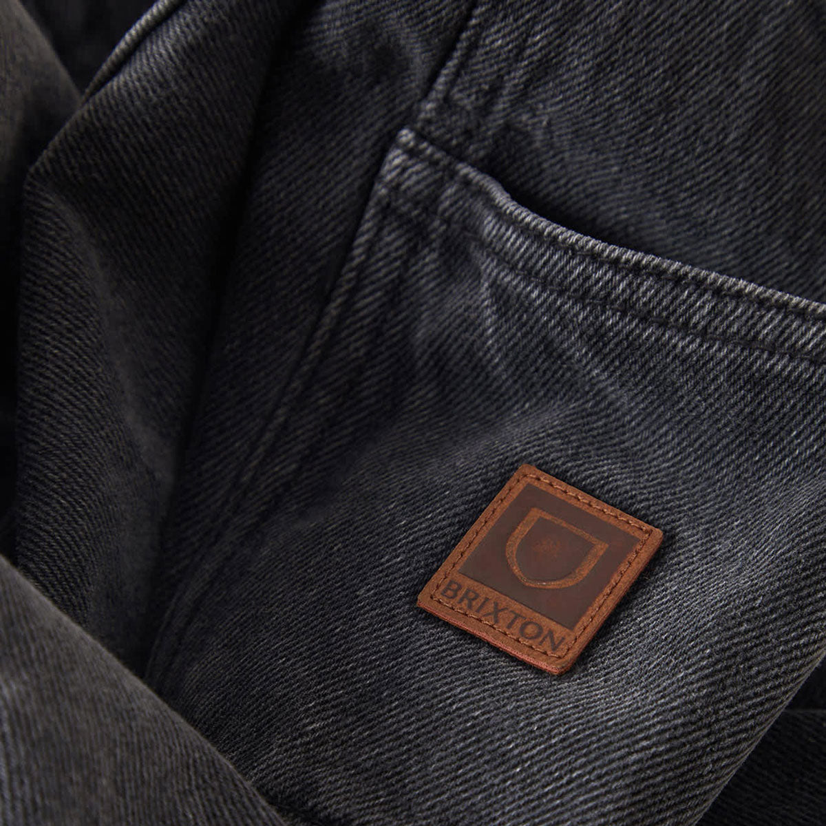 Brixton Builders Carpenter Baggy Shorts - Washed Black Denim image 5