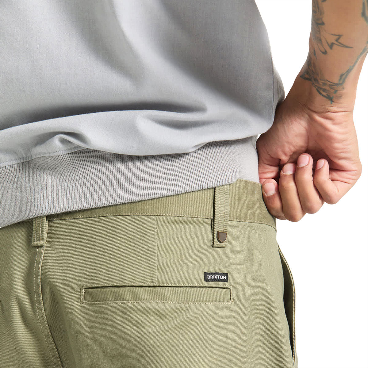 Brixton Santo Chino Shorts - Olive Surplus image 5